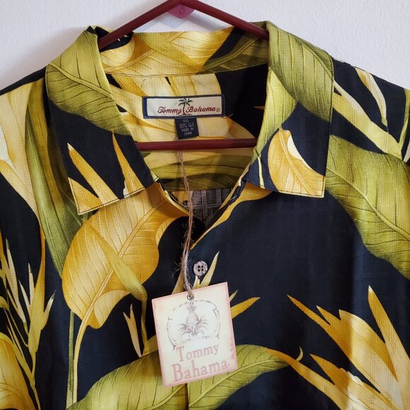 Tommy Bahama Black Leaf NWT XXL Silk Short Sleeve Shirt - Picture 8 of 13